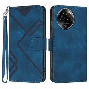 For Realme 11 Line Pattern Skin Feel Leather Phone Case(Royal Blue)