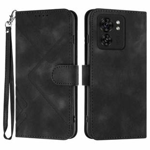 For Motorola Edge 40 Line Pattern Skin Feel Leather Phone Case(Black)