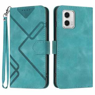 For Motorola Moto G 5G 2023 Line Pattern Skin Feel Leather Phone Case(Light Blue)