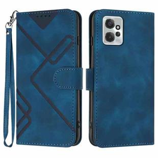 For Motorola Moto G Power 2023 Line Pattern Skin Feel Leather Phone Case(Royal Blue)