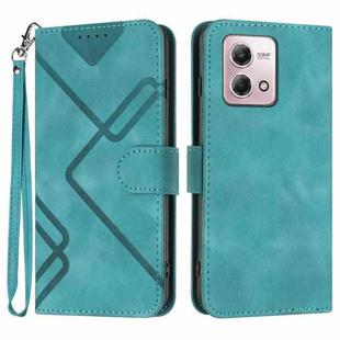 For Motorola Moto G Stylus 5G 2023 Line Pattern Skin Feel Leather Phone Case(Light Blue)