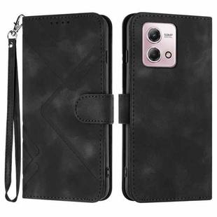 For Motorola Moto G Stylus 5G 2023 Line Pattern Skin Feel Leather Phone Case(Black)