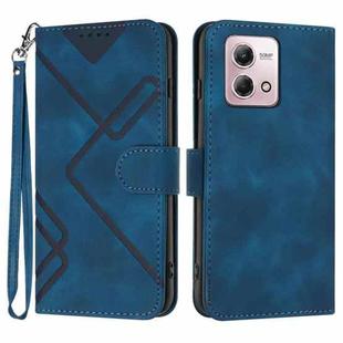 For Motorola Moto G Stylus 5G 2023 Line Pattern Skin Feel Leather Phone Case(Royal Blue)