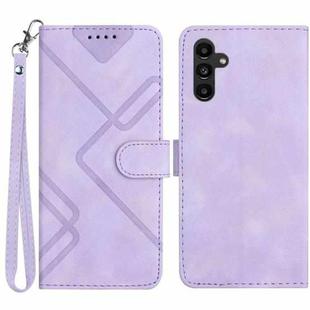 For Samsung Galaxy S23 FE 5G Line Pattern Skin Feel Leather Phone Case(Light Purple)