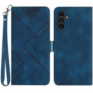 For Samsung Galaxy S23 FE 5G Line Pattern Skin Feel Leather Phone Case(Royal Blue)