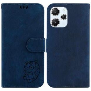 For Xiaomi Redmi 12 Little Tiger Embossed Leather Phone Case(Dark Blue)