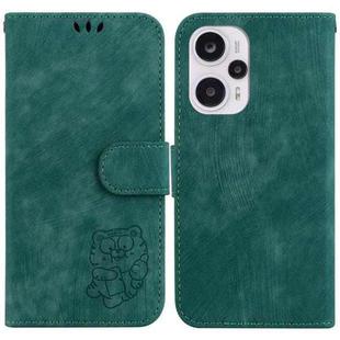 For Redmi Note 12 Turbo Little Tiger Embossed Leather Phone Case(Green)