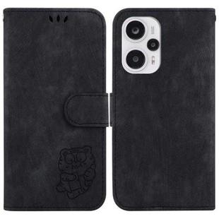 For Redmi Note 12 Turbo Little Tiger Embossed Leather Phone Case(Black)