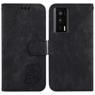 For Redmi K60 / K60 Pro Little Tiger Embossed Leather Phone Case(Black)