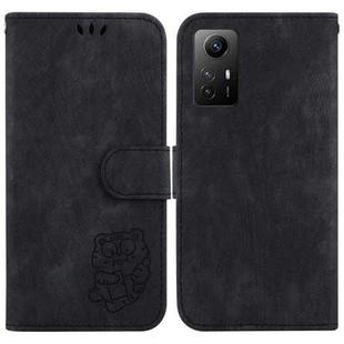 For Xiaomi Redmi Note 12S Little Tiger Embossed Leather Phone Case(Black)