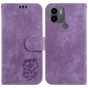 For Xiaomi Redmi A1+ 4G Global Little Tiger Embossed Leather Phone Case(Purple)