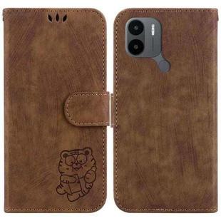 For Xiaomi Redmi A1+ 4G Global Little Tiger Embossed Leather Phone Case(Brown)