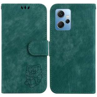 For Redmi Note 12 4G Global Little Tiger Embossed Leather Phone Case(Green)