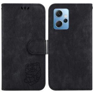 For Redmi Note 12 4G Global Little Tiger Embossed Leather Phone Case(Black)