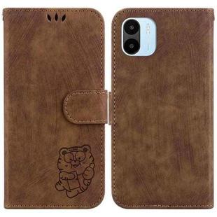 For Xiaomi Redmi A1 / A2 Little Tiger Embossed Leather Phone Case(Brown)