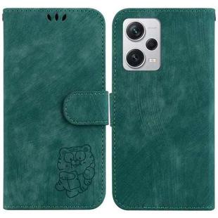 For Redmi Note 12 Pro+ Global Little Tiger Embossed Leather Phone Case(Green)