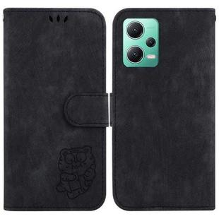 For Redmi Note 12 5G Global Little Tiger Embossed Leather Phone Case(Black)