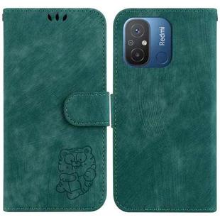 For Xiaomi Redmi 12C / 11A Little Tiger Embossed Leather Phone Case(Green)