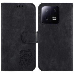 For Xiaomi 13 Pro Little Tiger Embossed Leather Phone Case(Black)