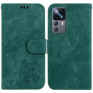 For Xiaomi 12T / 12T Pro Little Tiger Embossed Leather Phone Case(Green)