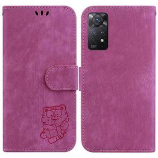 For Redmi Note 11 Pro 4G/5G Global Little Tiger Embossed Leather Phone Case(Rose Red)