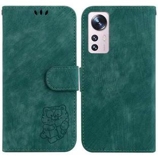 For Xiaomi 12 Lite Little Tiger Embossed Leather Phone Case(Green)