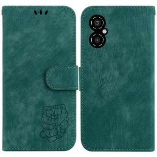 For Xiaomi Poco M4 5G Little Tiger Embossed Leather Phone Case(Green)