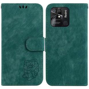 For Xiaomi Redmi 10C Little Tiger Embossed Leather Phone Case(Green)