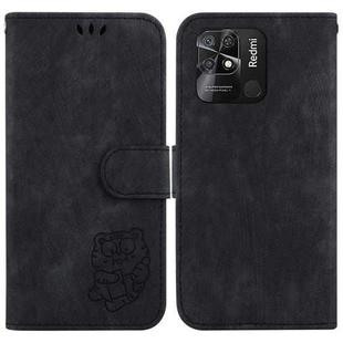 For Xiaomi Redmi 10C Little Tiger Embossed Leather Phone Case(Black)
