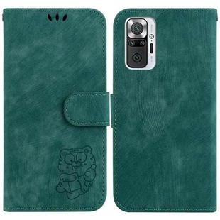 For Redmi Note 10 Lite / Note 10 Pro Little Tiger Embossed Leather Phone Case(Green)