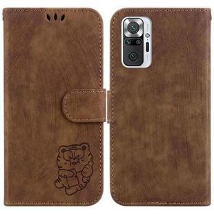 For Redmi Note 10 Lite / Note 10 Pro Little Tiger Embossed Leather Phone Case(Brown)