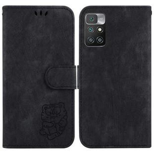 For Xiaomi Redmi 10 / 10 Prime Little Tiger Embossed Leather Phone Case(Black)