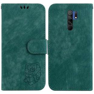 For Redmi 9 / 9 Prime Little Tiger Embossed Leather Phone Case(Green)