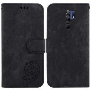 For Redmi 9 / 9 Prime Little Tiger Embossed Leather Phone Case(Black)