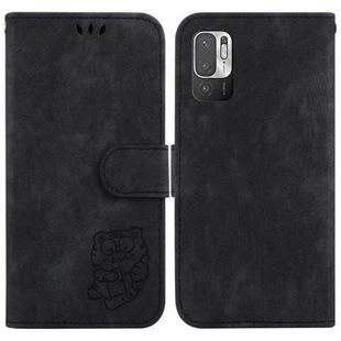 For Redmi Note 10 5G Little Tiger Embossed Leather Phone Case(Black)