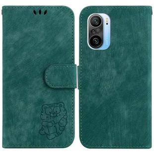 For Redmi K40 / K40 Pro Little Tiger Embossed Leather Phone Case(Green)