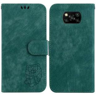 For Xiaomi Poco X3 NFC / X3 Pro Little Tiger Embossed Leather Phone Case(Green)