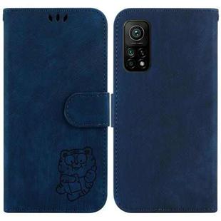 For Xiaomi Mi 10T Pro 5G / Mi 10T 5G Little Tiger Embossed Leather Phone Case(Dark Blue)