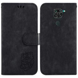 For Xiaomi Redmi Note 9 / 10X 4G Little Tiger Embossed Leather Phone Case(Black)
