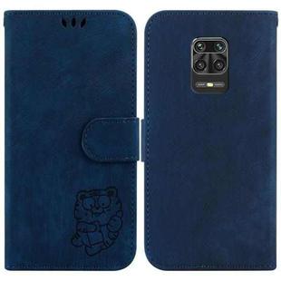 For Redmi Note 9 Pro / 9 Pro Max Little Tiger Embossed Leather Phone Case(Dark Blue)