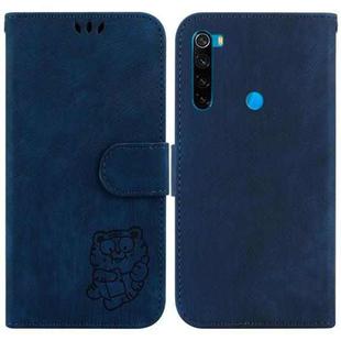 For Xiaomi Redmi Note 8T Little Tiger Embossed Leather Phone Case(Dark Blue)