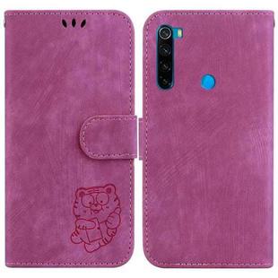 For Xiaomi Redmi Note 8 Little Tiger Embossed Leather Phone Case(Rose Red)
