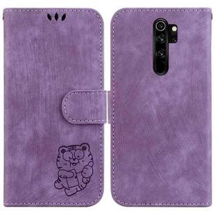 For Xiaomi Redmi Note 8 Pro Little Tiger Embossed Leather Phone Case(Purple)