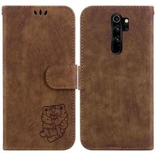 For Xiaomi Redmi Note 8 Pro Little Tiger Embossed Leather Phone Case(Brown)
