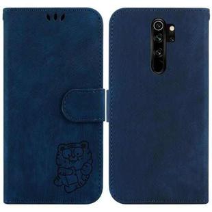 For Xiaomi Redmi Note 8 Pro Little Tiger Embossed Leather Phone Case(Dark Blue)