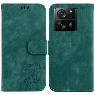 For Xiaomi 13T / 13T Pro / Redmi K60 Ultra Little Tiger Embossed Leather Phone Case(Green)