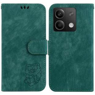 For Xiaomi Redmi Note 13 5G Little Tiger Embossed Leather Phone Case(Green)