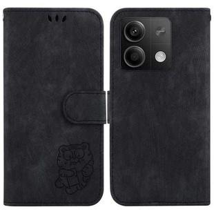 For Xiaomi Redmi Note 13 5G Little Tiger Embossed Leather Phone Case(Black)