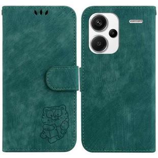 For Xiaomi Redmi Note 13 Pro+ 5G Little Tiger Embossed Leather Phone Case(Green)