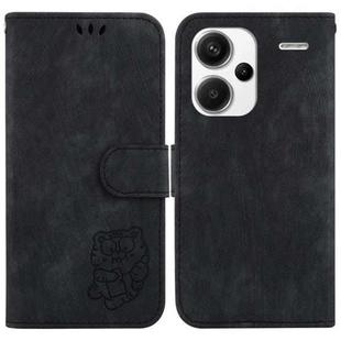 For Xiaomi Redmi Note 13 Pro+ 5G Little Tiger Embossed Leather Phone Case(Black)